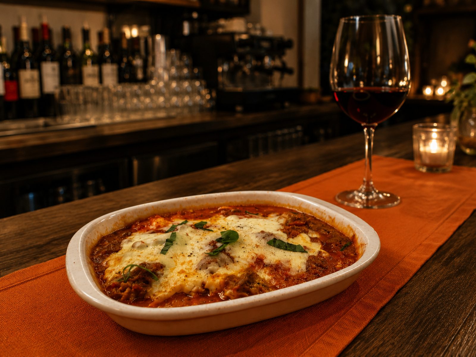 Parmigiana di melanzane recién horneada — Casa Magnolia